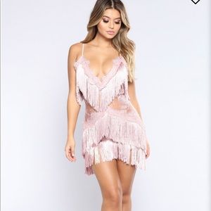 Fringe and sheer dress